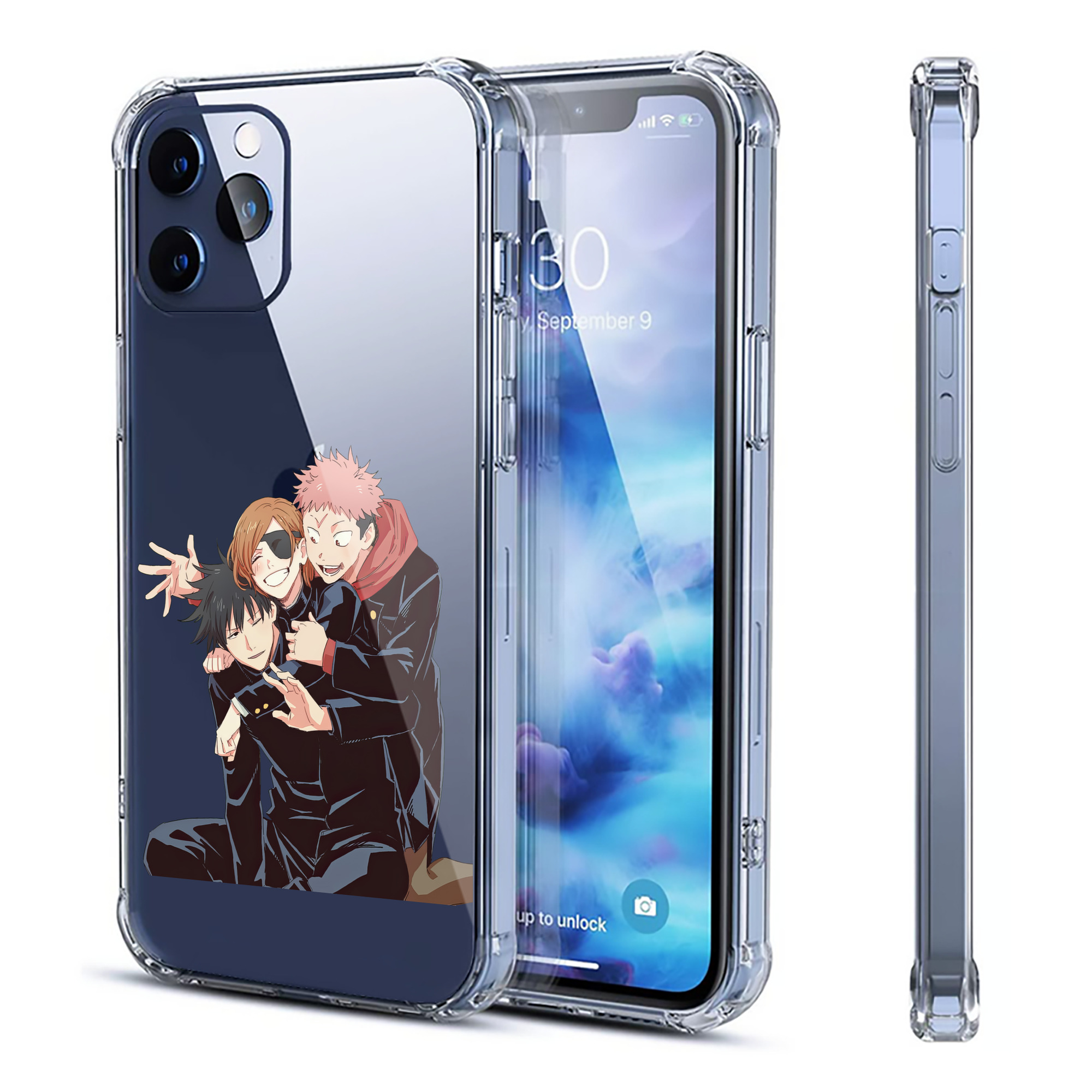 （画像用） 呪術廻戦 Jujutsu Kaisen 【iPhone 12シリーズ対応】透明スマホケース（クリアソフトケース）